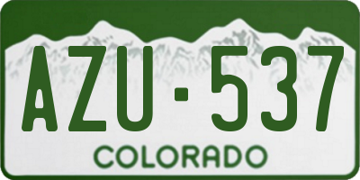 CO license plate AZU537