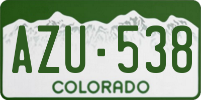 CO license plate AZU538