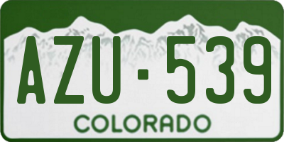 CO license plate AZU539