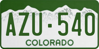 CO license plate AZU540