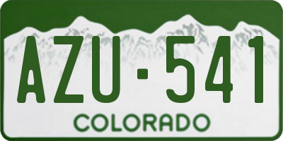 CO license plate AZU541