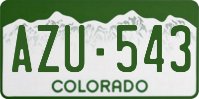 CO license plate AZU543