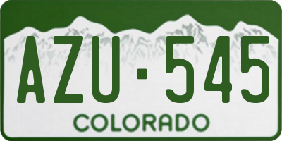 CO license plate AZU545