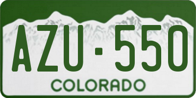 CO license plate AZU550