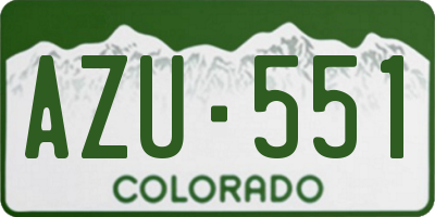 CO license plate AZU551