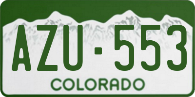 CO license plate AZU553