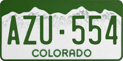 CO license plate AZU554