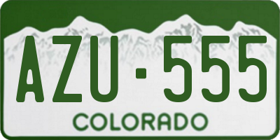 CO license plate AZU555