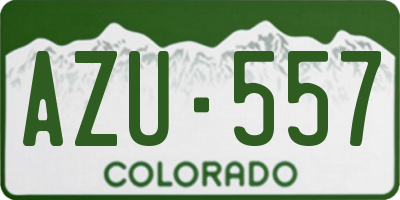 CO license plate AZU557