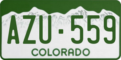 CO license plate AZU559