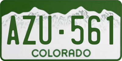 CO license plate AZU561