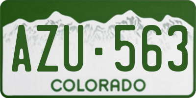 CO license plate AZU563