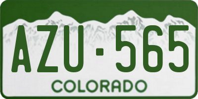 CO license plate AZU565