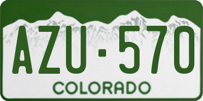 CO license plate AZU570