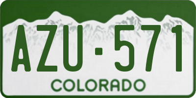 CO license plate AZU571