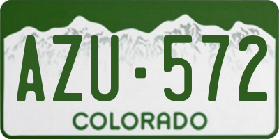 CO license plate AZU572