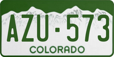 CO license plate AZU573