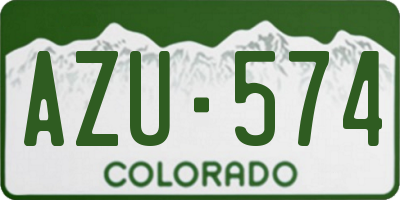 CO license plate AZU574