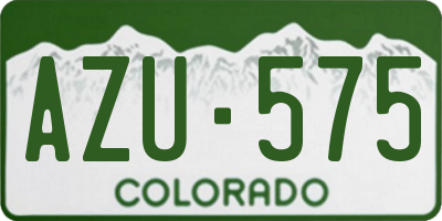 CO license plate AZU575