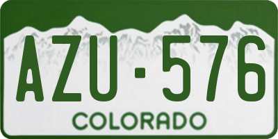 CO license plate AZU576