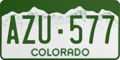 CO license plate AZU577