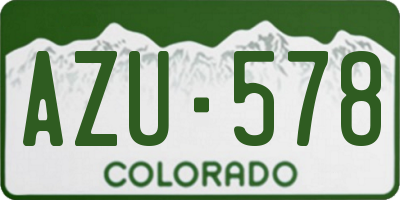 CO license plate AZU578