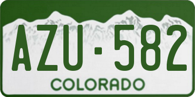 CO license plate AZU582