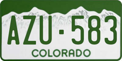 CO license plate AZU583