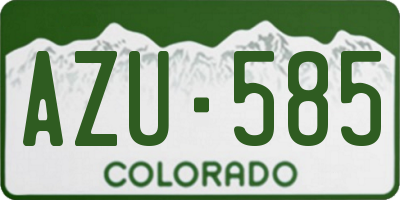 CO license plate AZU585