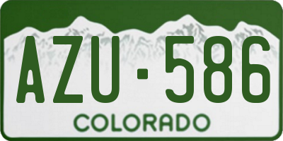 CO license plate AZU586