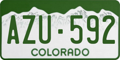 CO license plate AZU592