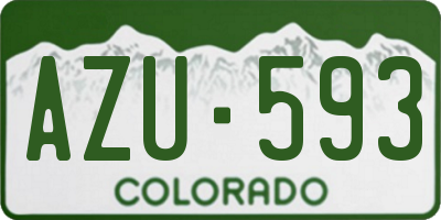 CO license plate AZU593