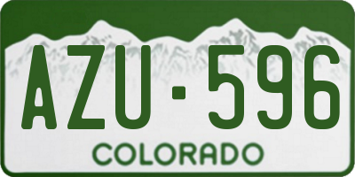 CO license plate AZU596