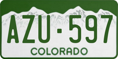 CO license plate AZU597