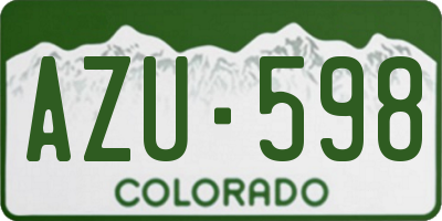 CO license plate AZU598