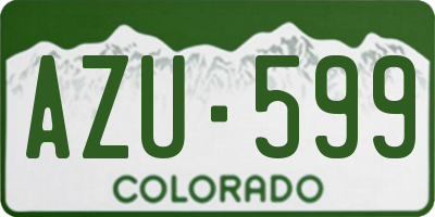 CO license plate AZU599