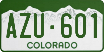 CO license plate AZU601