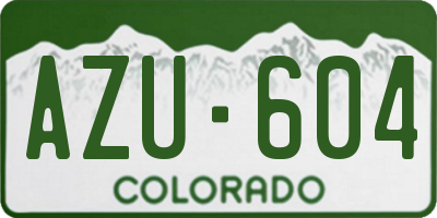 CO license plate AZU604