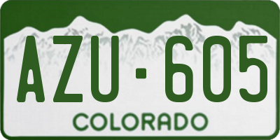 CO license plate AZU605