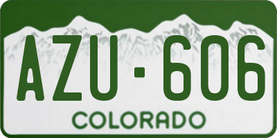 CO license plate AZU606