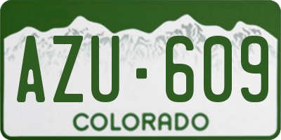 CO license plate AZU609