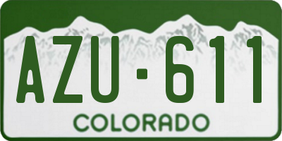 CO license plate AZU611