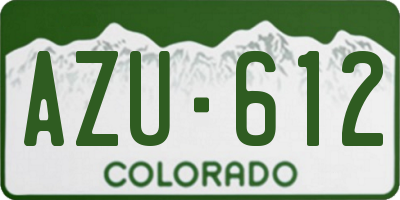 CO license plate AZU612