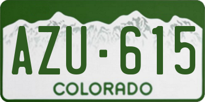 CO license plate AZU615