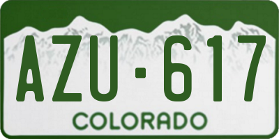 CO license plate AZU617