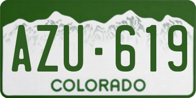 CO license plate AZU619