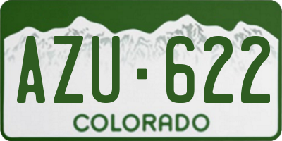 CO license plate AZU622