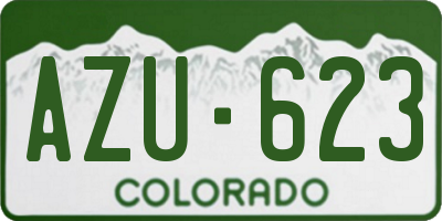 CO license plate AZU623