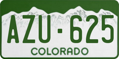 CO license plate AZU625