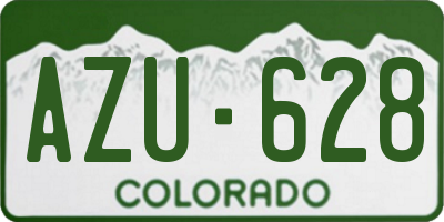 CO license plate AZU628